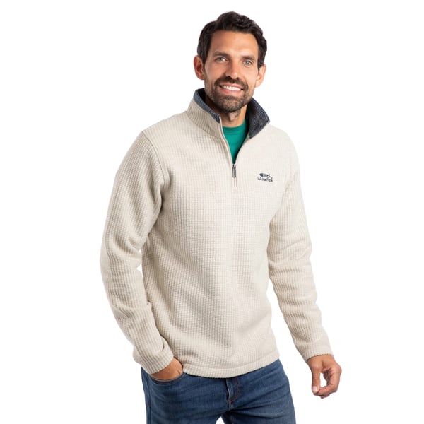 Weird Fish Mens Newark Grid Eco Friendly Quarter Zip Fleece Top