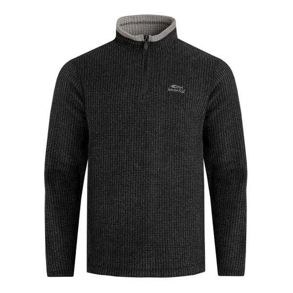 Weird Fish Mens Newark Grid Eco Friendly Quarter Zip Fleece Top