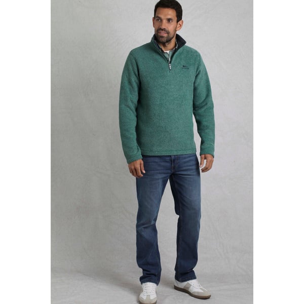 Weird Fish Mens Newark Grid Eco Friendly Quarter Zip Fleece Top