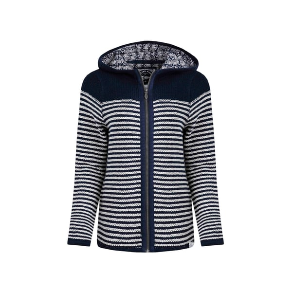 Weird Fish Womens/Ladies Bianca Striped Macaroni Eco Friendly Full Zip Hoodie