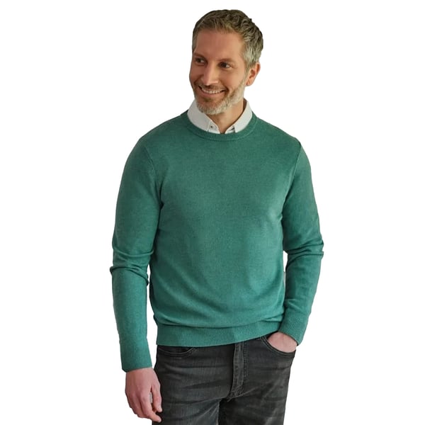 WoolOvers Mens Plain Cashmere Crew Neck Jumper