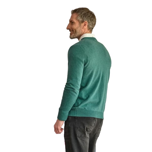 WoolOvers Mens Plain Cashmere Crew Neck Jumper