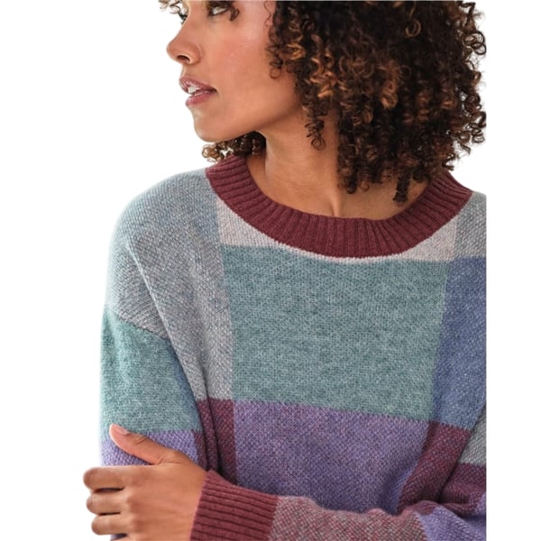 WoolOvers Womens/Ladies Checked Colour Block Jumper