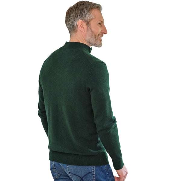 WoolOvers Mens Cashmere Zip Neck Jumper