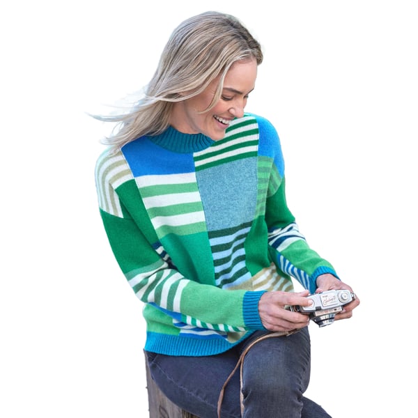 WoolOvers Womens/Ladies Hotchpotch Jumper WoolOvers Womens/Ladies Hotchpotch Jumper