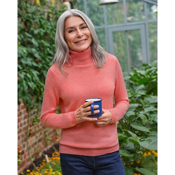WoolOvers Womens/Ladies Cashmere Polo Neck Fitted Jumper