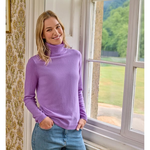 WoolOvers Womens/Ladies Cashmere Polo Neck Fitted Jumper