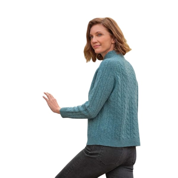 WoolOvers Womens/Ladies Cable Knit Turtle Neck Jumper
