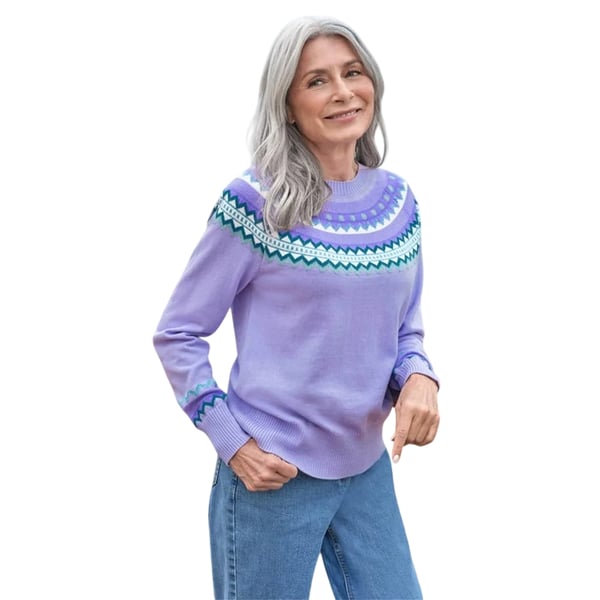 WoolOvers Womens/Ladies Yoke Detail Jumper WoolOvers Womens/Ladies Yoke Detail Jumper