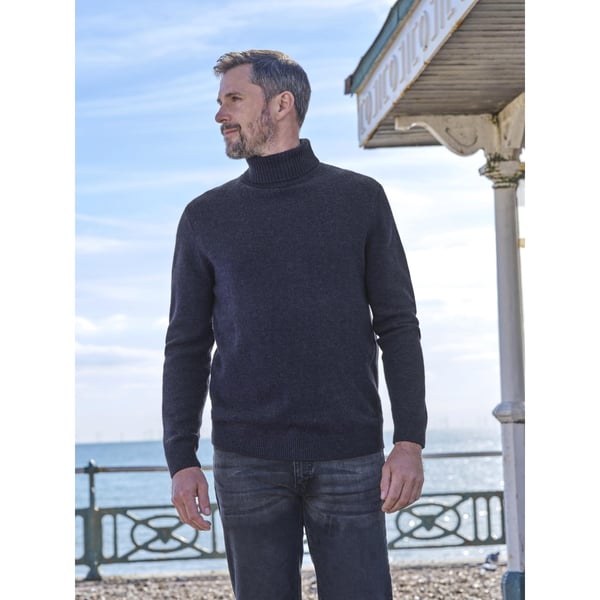 WoolOvers Mens Polo Neck Jumper