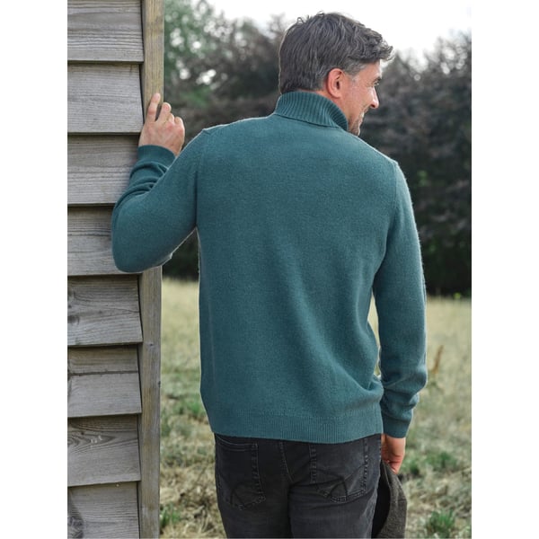 WoolOvers Mens Polo Neck Jumper