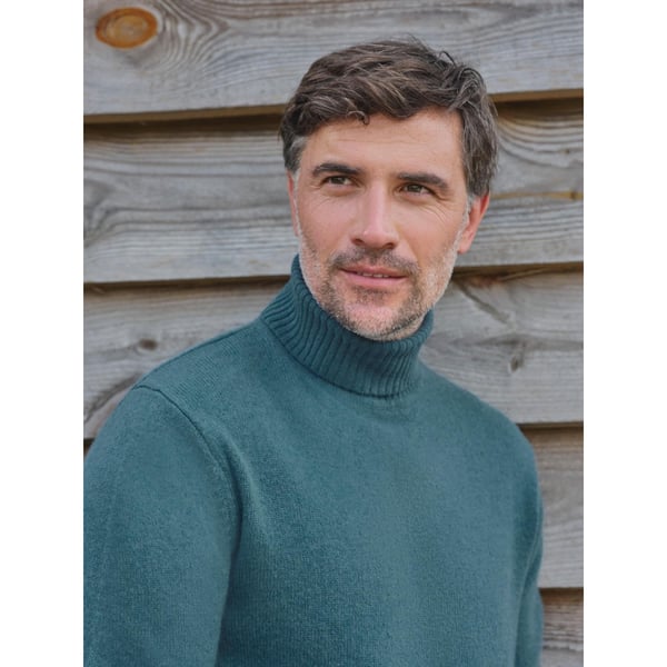 WoolOvers Mens Polo Neck Jumper