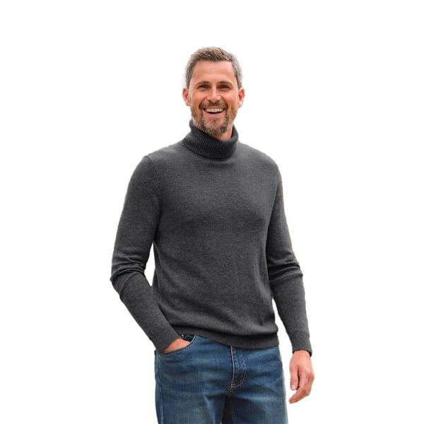 WoolOvers Mens Polo Neck Jumper