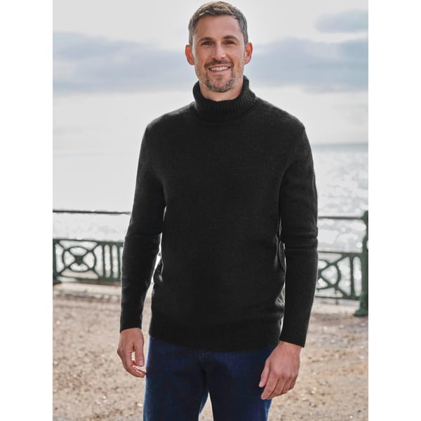 WoolOvers Mens Polo Neck Jumper
