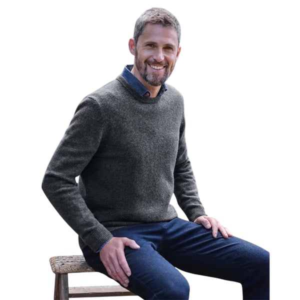 WoolOvers Mens Lambswool Crew Neck Jumper