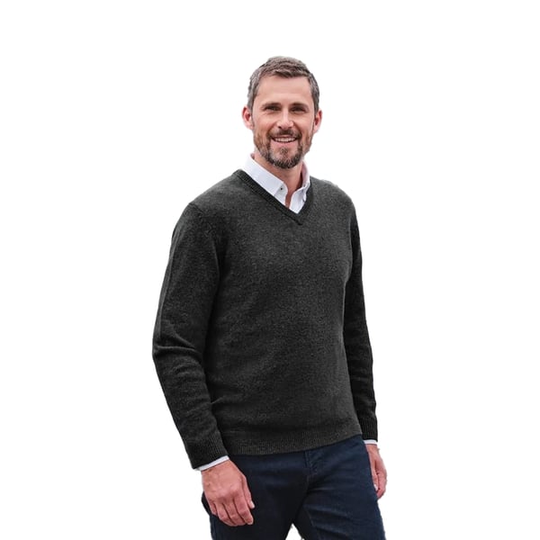 WoolOvers Mens Lambswool V Neck Jumper