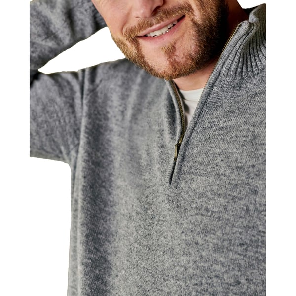 WoolOvers Mens Lambswool Zip Neck Jumper