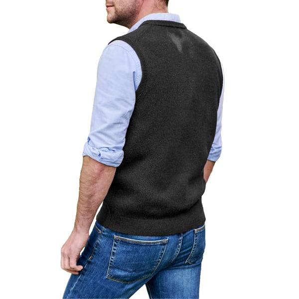 WoolOvers Mens V Neck Sleeveless Pullover