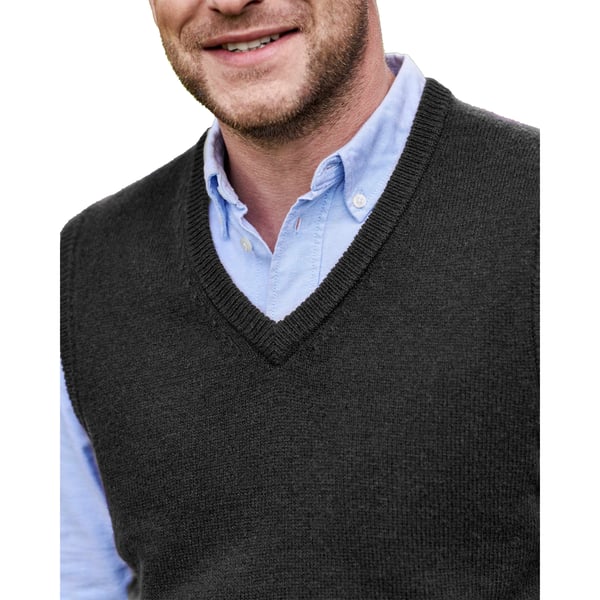 WoolOvers Mens V Neck Sleeveless Pullover