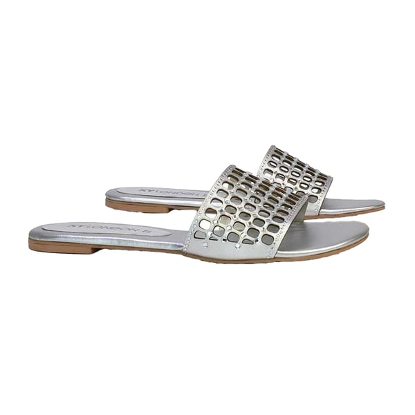 XY London Womens/Ladies Abbie Diamante Cut Out Flat Sliders