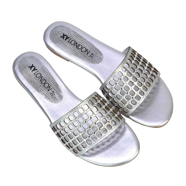 XY London Womens/Ladies Abbie Diamante Cut Out Flat Sliders