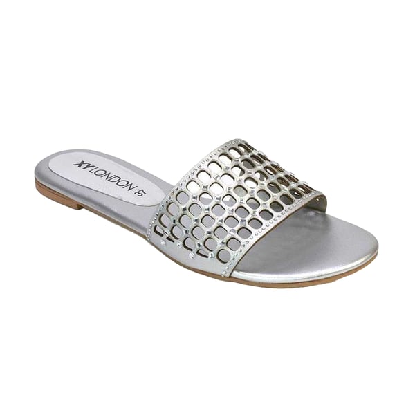 XY London Womens/Ladies Abbie Diamante Cut Out Flat Sliders