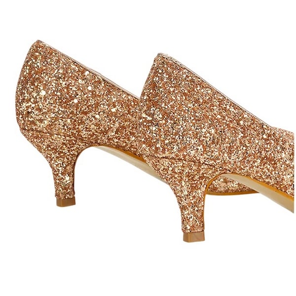 XY London Dam/Kvinnor Gwyneth Glitter Kitten Heel Pumps