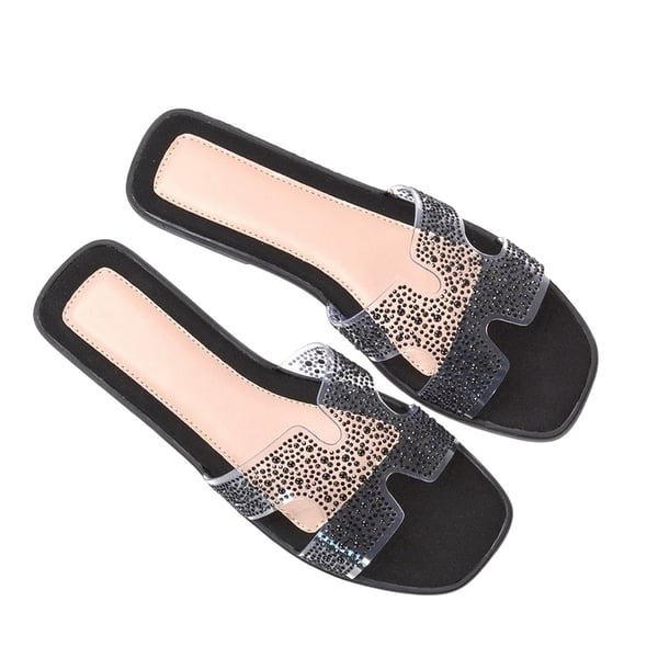 XY London Womens/Ladies Patsy Diamante Square Toe Sandals