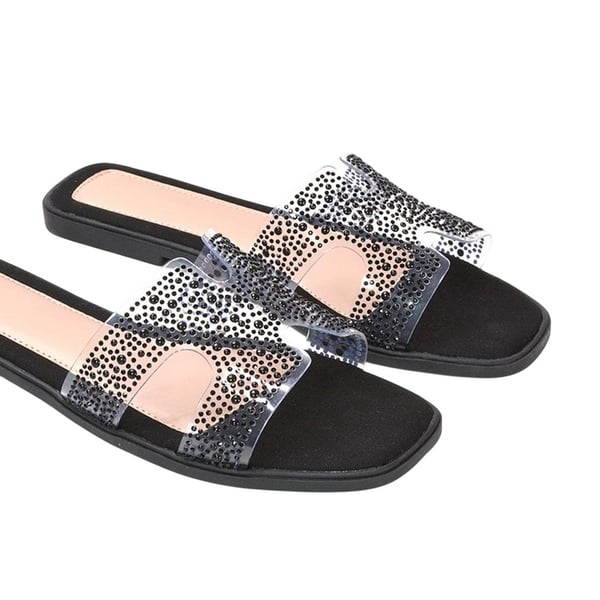 XY London Womens/Ladies Patsy Diamante Square Toe Sandals