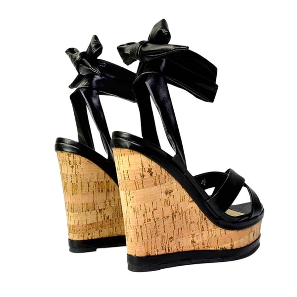 XY London Womens/Ladies Kammie Cork Lace Up Strappy Wedge Sandals