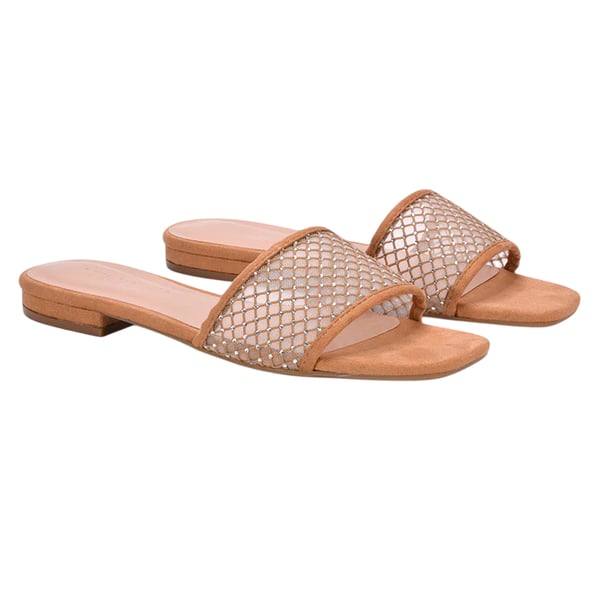XY London Womens/Ladies Gabrielle Diamante Open Toe Flat Sliders