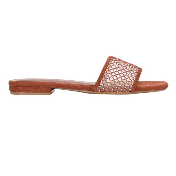 XY London Womens/Ladies Gabrielle Diamante Open Toe Flat Sliders