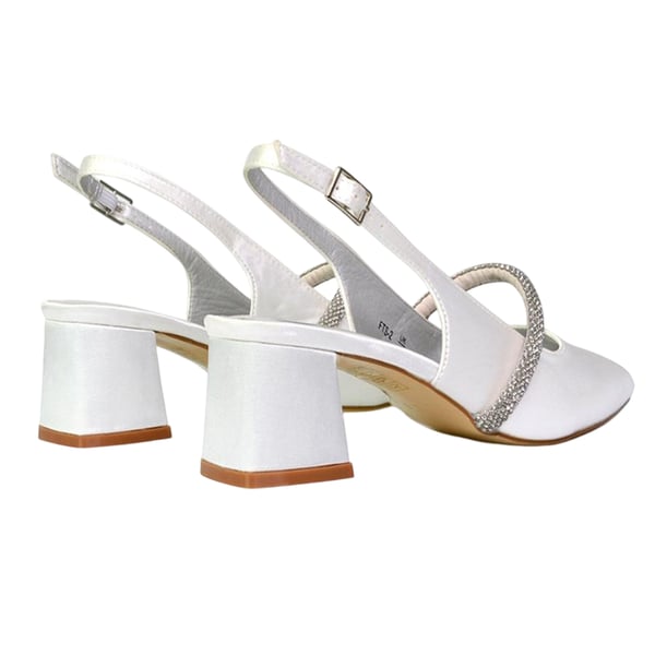 XY London Womens/Ladies Sandie Diamante Sling Back Medium Block Heel Sandals
