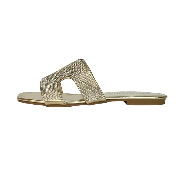 XY London Womens/Ladies Jamie Metallic Sparkly Diamante Flat Sandals