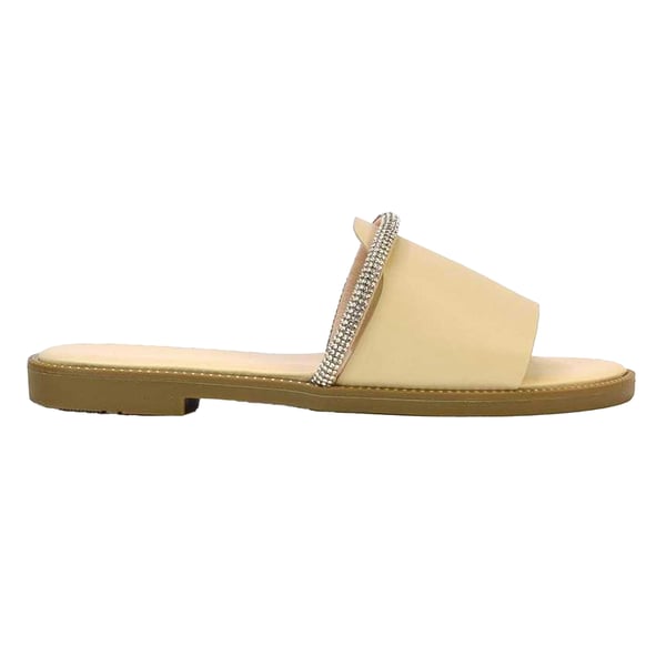 London Womens/Ladies Khai Rhinestone Diamante Flat Sliders