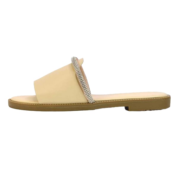London Womens/Ladies Khai Rhinestone Diamante Flat Sliders