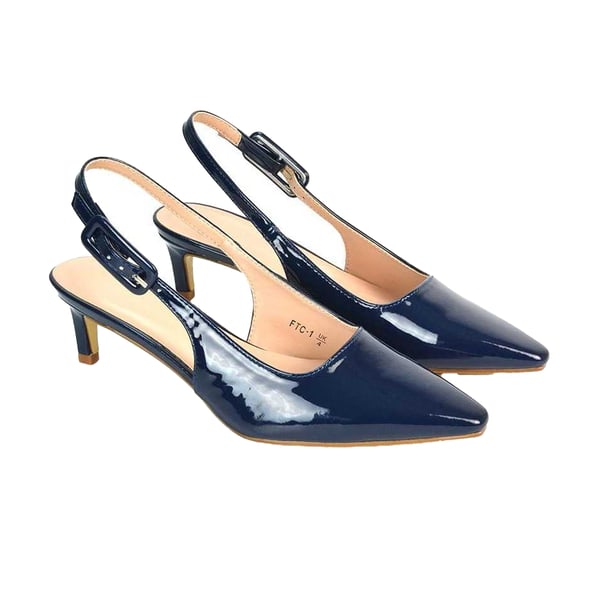 XY London Dam/Kvinnor Kelly Sling Back Låg Kitten Heel Pumps