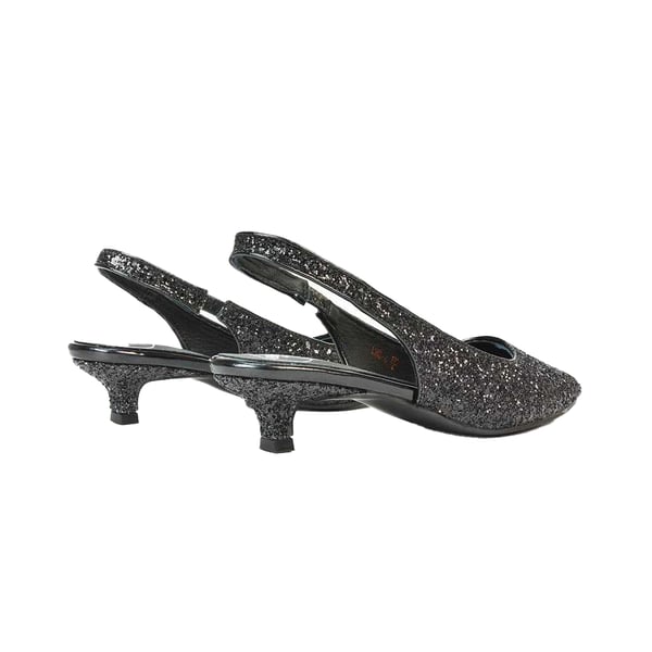 XY London Womens/Ladies Gerri Glitter Sling Back Kitten Heel Court Pumps