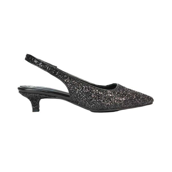 XY London Womens/Ladies Gerri Glitter Sling Back Kitten Heel Court Pumps