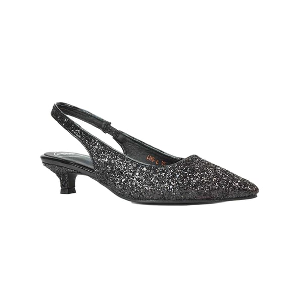 XY London Womens/Ladies Gerri Glitter Sling Back Kitten Heel Court Pumps