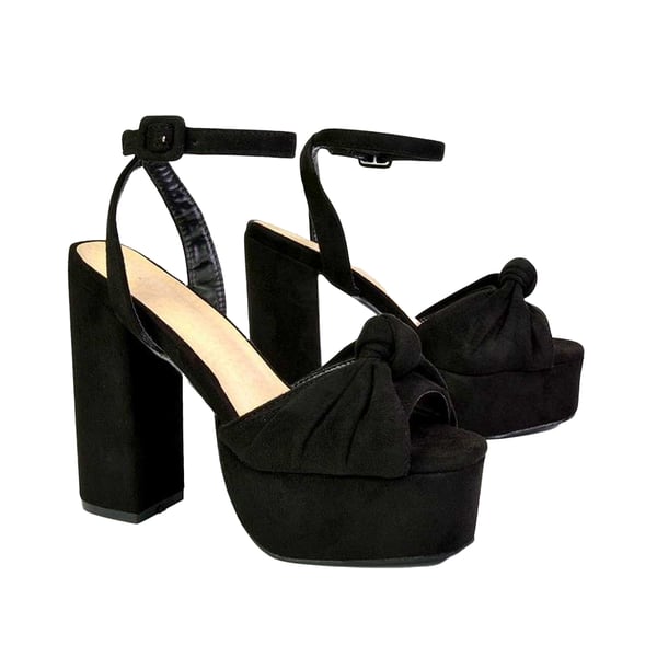 XY London Womens/Ladies Lillian Strappy Chunky Peep Toe Block Heel High Heels XY London Womens/Ladies Lillian Strappy Chunky Peep Toe Block Heel High Heels