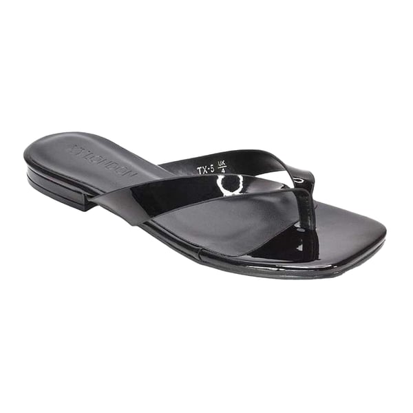 XY London Womens/Ladies Rio Patent Thong Strap Square Flip Flops