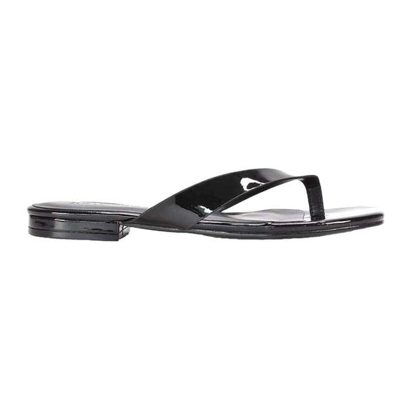 XY London Womens/Ladies Rio Patent Thong Strap Square Flip Flops
