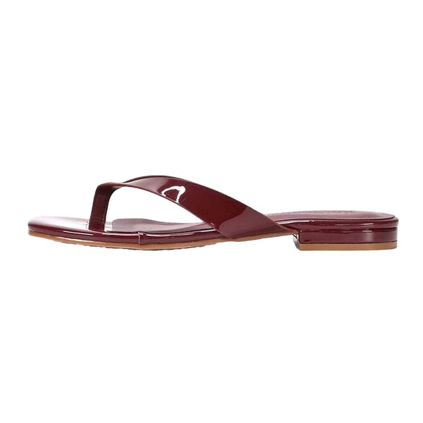 XY London Womens/Ladies Rio Patent Thong Strap Square Flip Flops