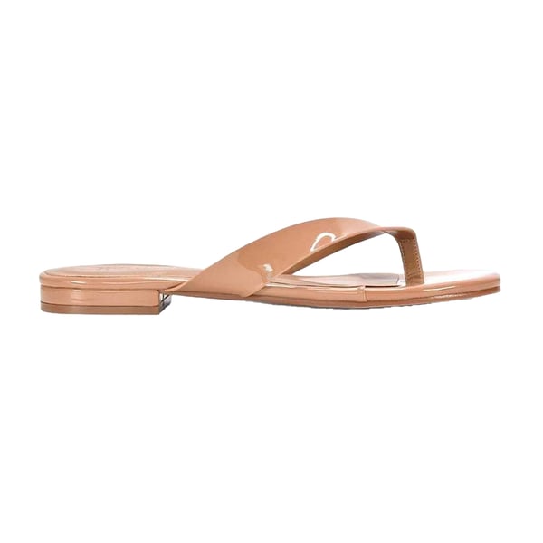 XY London Womens/Ladies Rio Patent Thong Strap Square Flip Flops