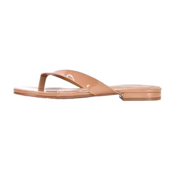 XY London Womens/Ladies Rio Patent Thong Strap Square Flip Flops