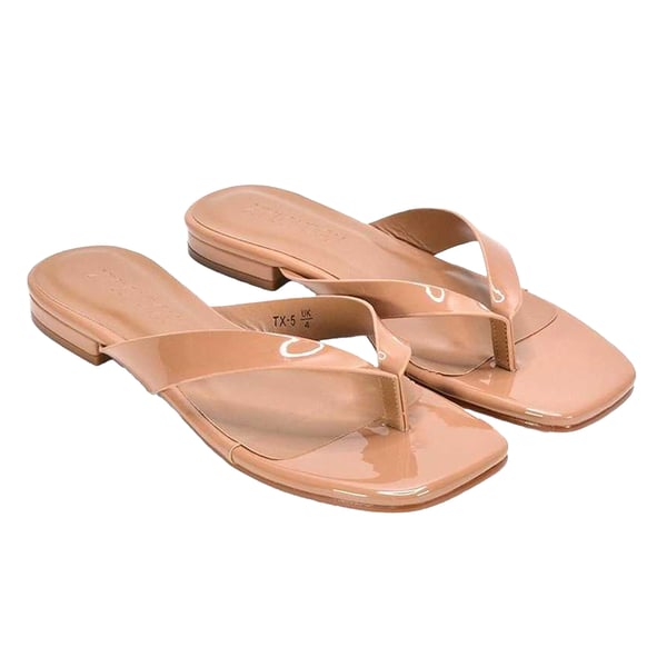 XY London Womens/Ladies Rio Patent Thong Strap Square Flip Flops