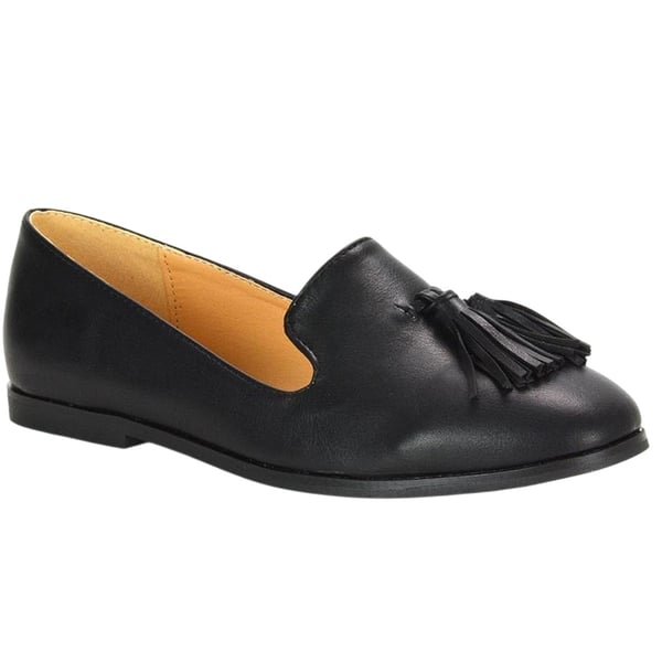 XY London Womens/Ladies Betsy Tassel Pointed Flat Loafers