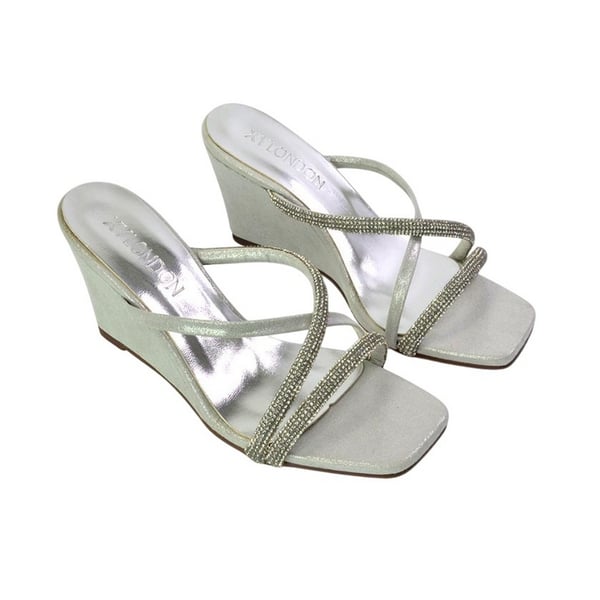 XY London Womens/Ladies Kinsley Diamante Strappy Wedge Sandals