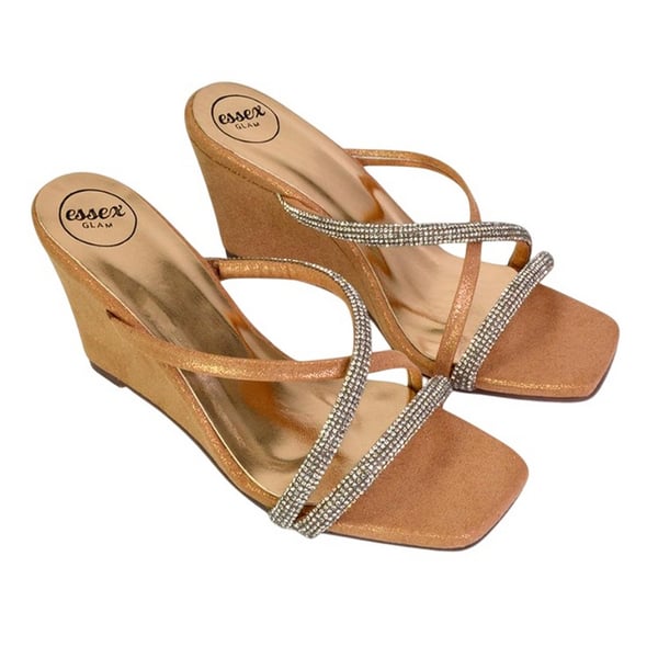 XY London Womens/Ladies Kinsley Diamante Strappy Wedge Sandals